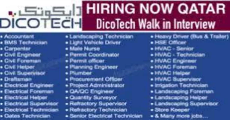 DicoTech Qatar Jobs | DicoTech Careers Qatar – Doha 2023